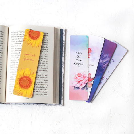 Flower themed bookmark set / 5 pcs - Bimotif