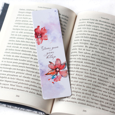 Flower themed bookmark set / 5 pcs - 5