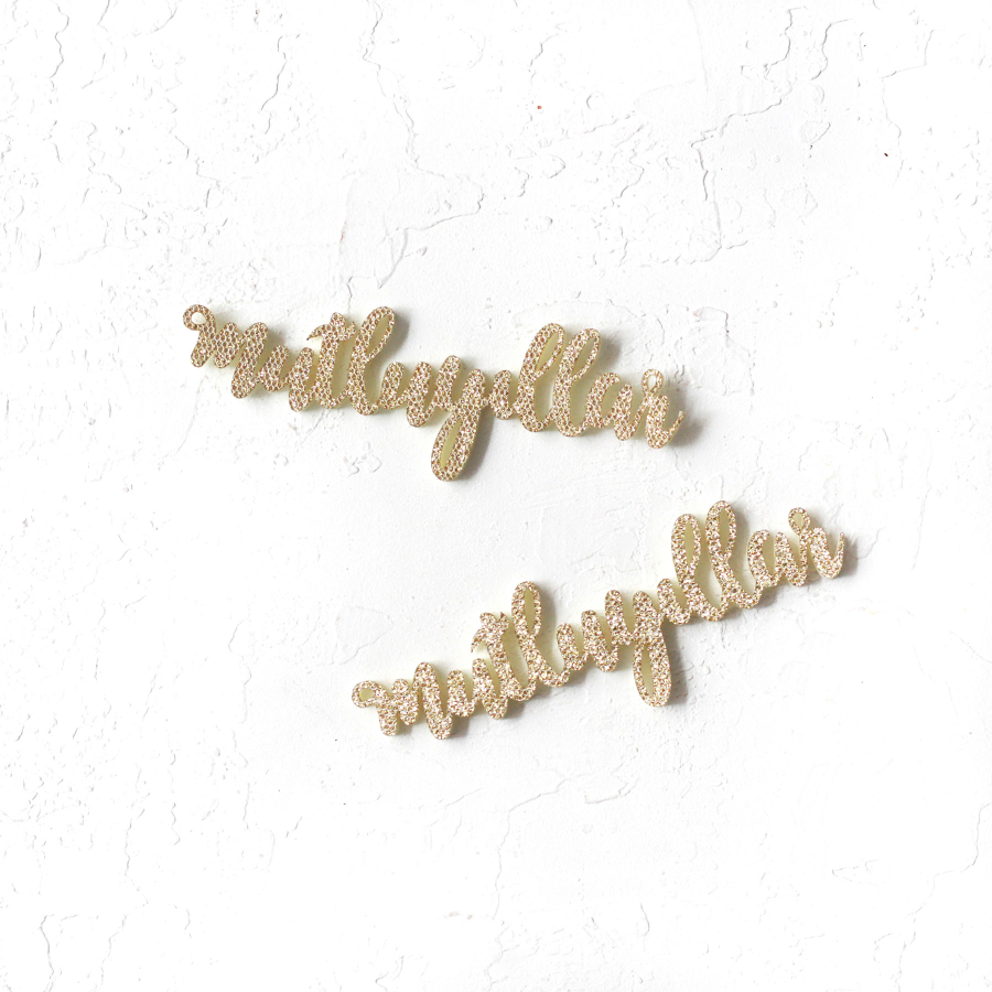 Felt happy new year, gold / 2 pcs - 2