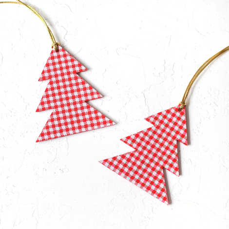 Felt ornament, gingham pine / 2 pcs - Bimotif