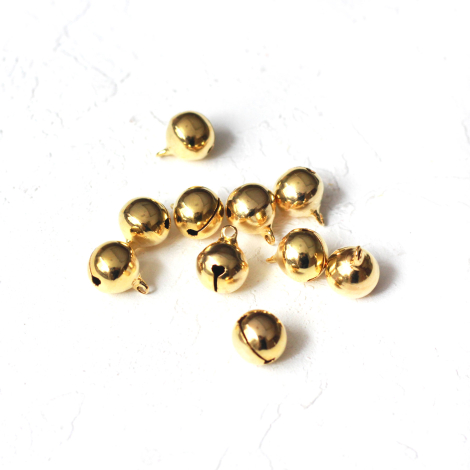 Bell, gold / 10 pcs - Bimotif