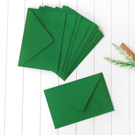 Christmas dark green envelope, 9x14 cm / 10 pcs - Bimotif
