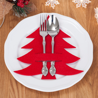 Christmas felt placemat, red pine / 1 piece - 1