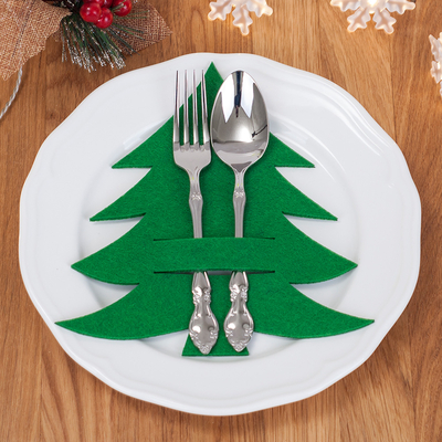 Christmas felt placemat, green pine / 1 piece - 1