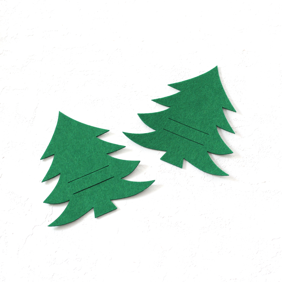 Christmas felt placemat, green pine / 1 piece - 2