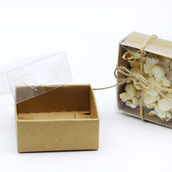 Kraft box with acetate lid / 8x8x3 (5 pcs) - Bimotif (1)