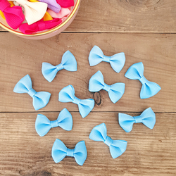 Light blue grosgrain bow, 4 cm / 3 pcs - Bimotif