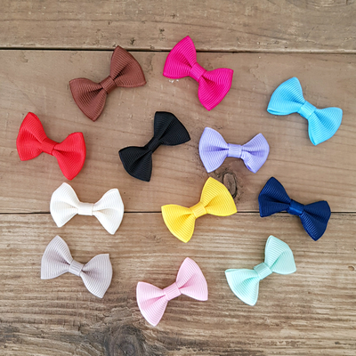 Light blue grosgrain bow, 4 cm / 3 pcs - 2