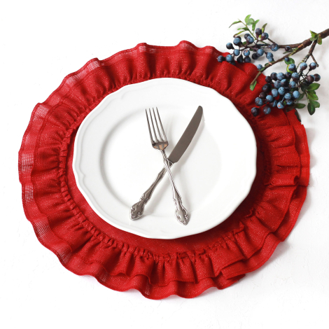 Glittered red ruffled supla, 46 cm / 1 piece - Bimotif (1)