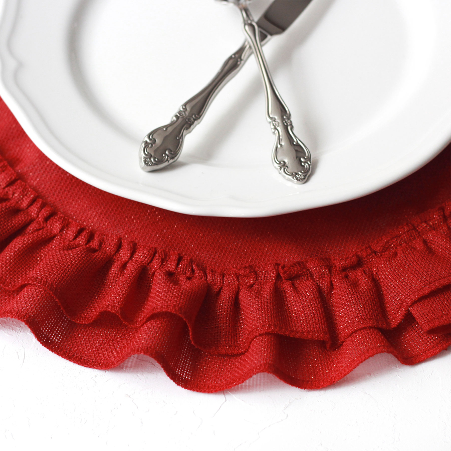 Glittered red ruffled supla, 46 cm / 1 piece - 4
