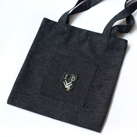 Army I D, black poly-linen fabric bag, 35x40 cm - 2