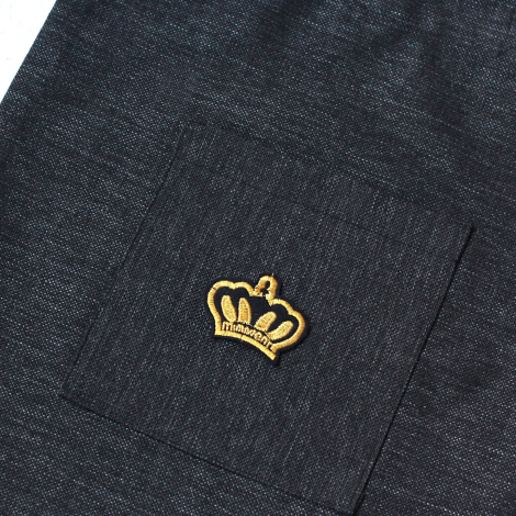 Crown, black poly-linen fabric bag, 35x40 cm - 3
