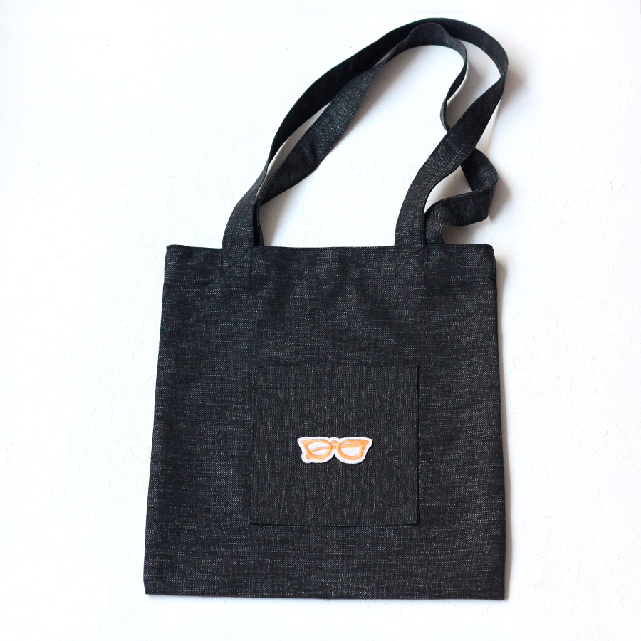 Eyeglasses, black poly-linen fabric bag, 35x40 cm - 1