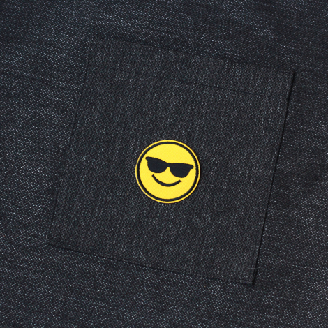 Smiley sunglasses, black poly-linen fabric bag, 35x40 cm - 3
