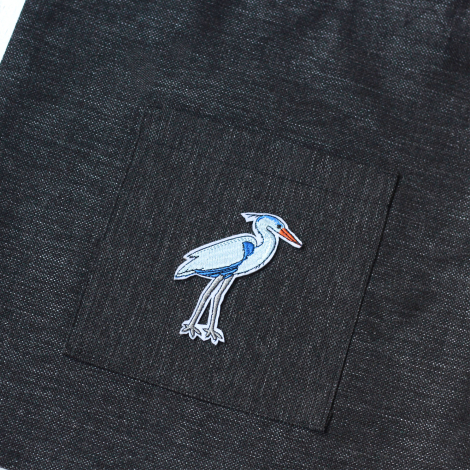 Stork, black poly-linen fabric bag, 35x40 cm - 3