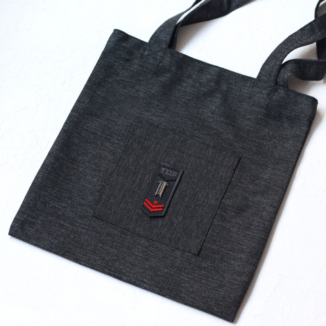 Top gun, black poly-linen fabric bag, 35x40 cm - 2