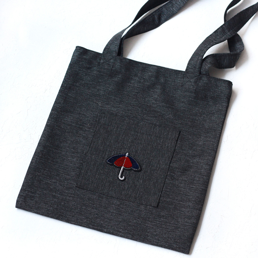 Umbrella, black poly-linen fabric bag, 35x40 cm - 2