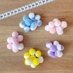 Lilac-white plush pompom, 1.5 cm / 50 pcs - 3