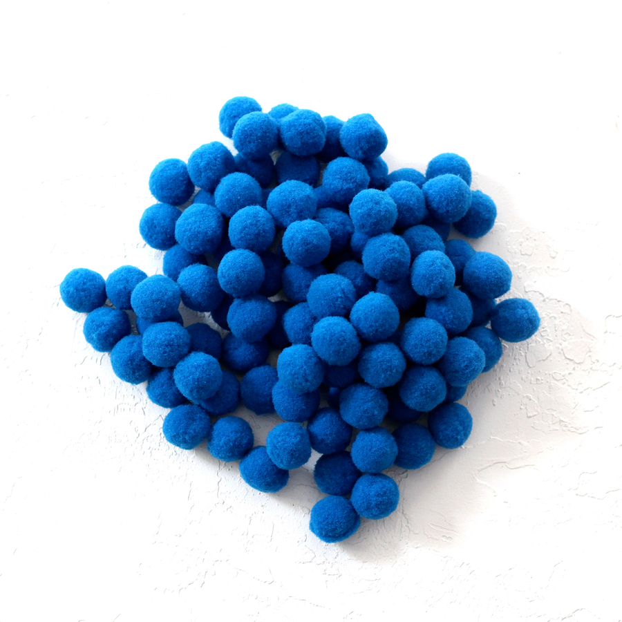 Plush pompom, 1.5 cm / 50 pcs / Dark Blue - 1