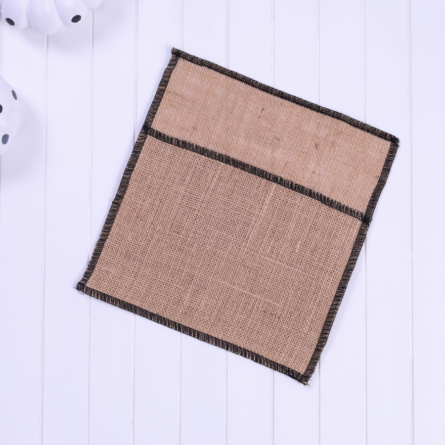 Jute envelope with black overlock edge, 14x19 cm / 10 pcs - 2