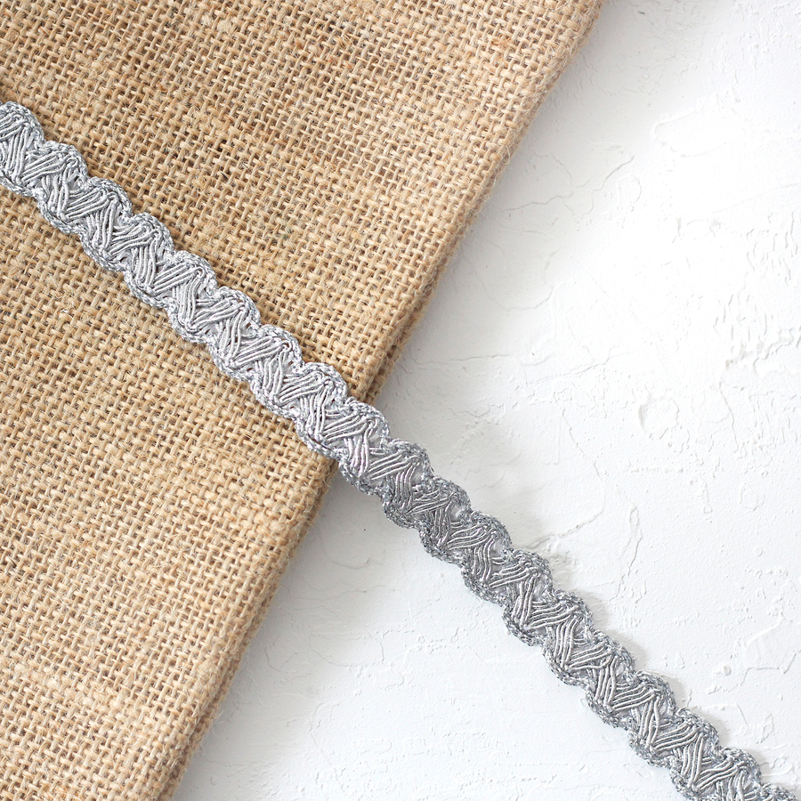 Decorative Sutstone ribbon / 1 metre - Silver - 1