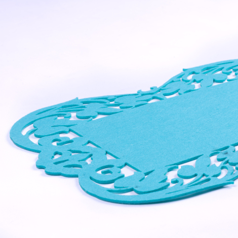 Baby blue felt placemat, flower - 27x44 cm / 1 piece - Bimotif (1)