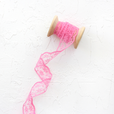 Lace ribbon / 5 metres, 2 cm / Dark Pink - Bimotif