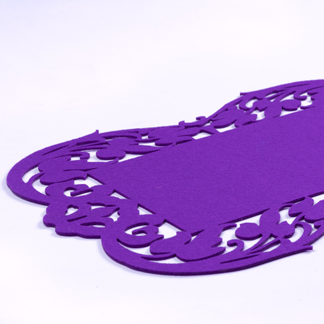 Purple felt placemat, flower - 27x44 cm / 1 piece - Bimotif (1)