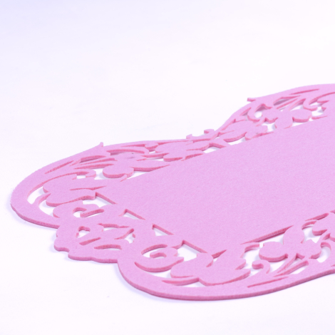 Light pink felt placemat, flower - 27x44 cm / 1 piece - Bimotif (1)