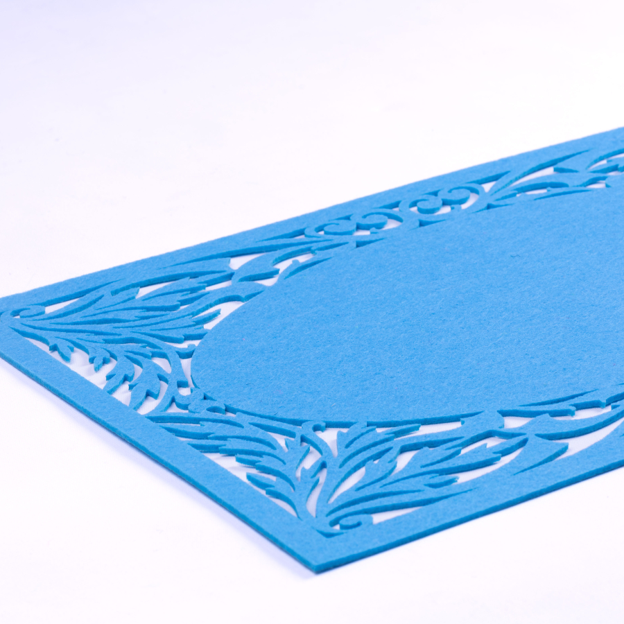 Light blue felt placemat, branch - 29x45 cm / 1 piece - 2