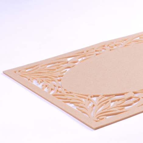 Beige felt placemat, branch - 29x45 cm / 1 piece - 2