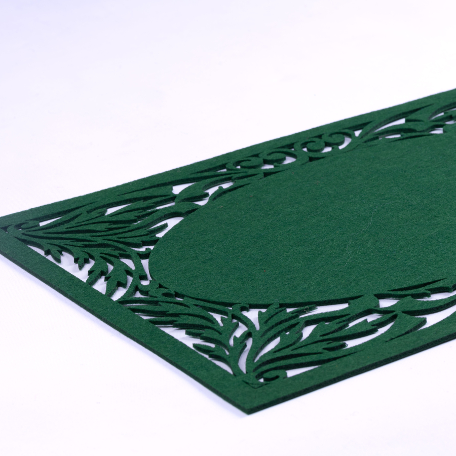 Dark green felt placemat, branch - 29x45 cm / 1 piece - 2
