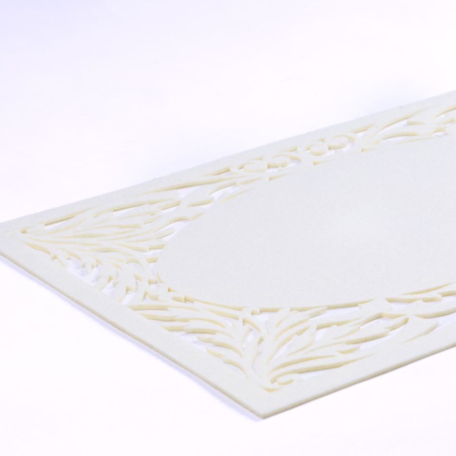 Cream felt placemat, branch - 29x45 cm / 1 piece - 2