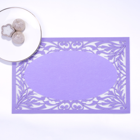 Lilac felt placemat, branch - 29x45 cm / 1 piece - Bimotif