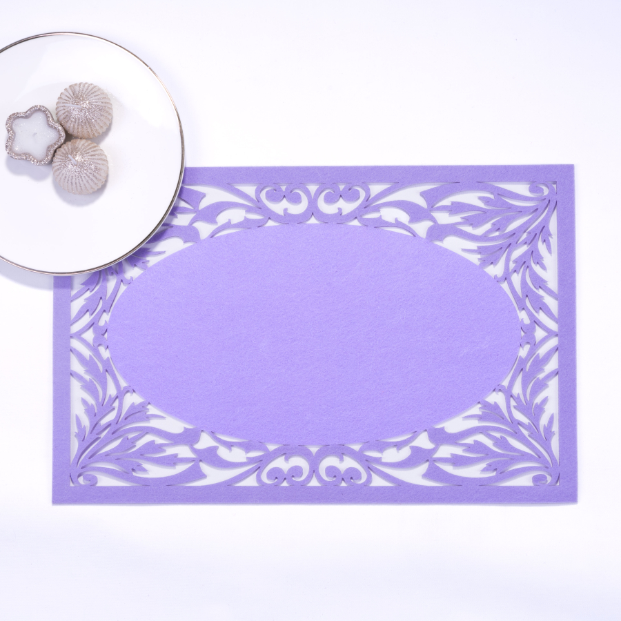 Lilac felt placemat, branch - 29x45 cm / 1 piece - 1