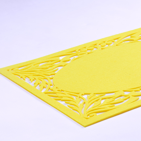 Yellow felt placemat, branch - 29x45 cm / 1 piece - 2