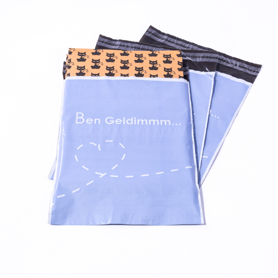 Cargo bag, I'm Here print, with pocket, blue / 24x30 cm (10 pcs) - 4