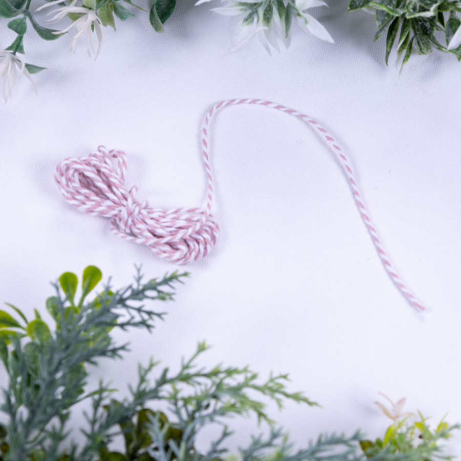 Martenitsa powder white twist bracelet rope, 2 mm / 2 metres - 3