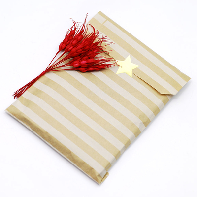 Striped kraft-white paper bag set, (11x20 - 18x30 cm) / 2 pcs each - 3