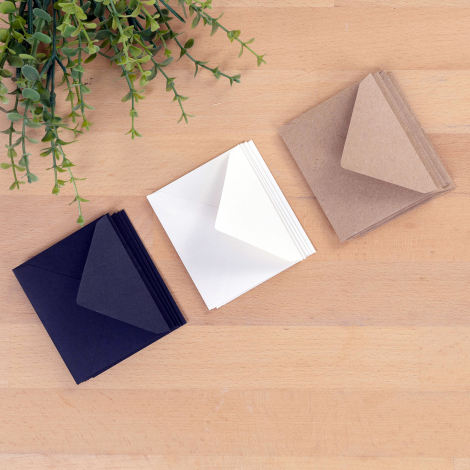 Small envelope set, 7x9 cm / 15 pcs (Kraft-Cream-Black) - Bimotif