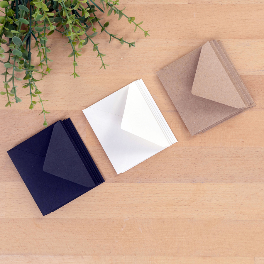 Small envelope set, 7x9 cm / 15 pcs (Kraft-Cream-Black) - 1