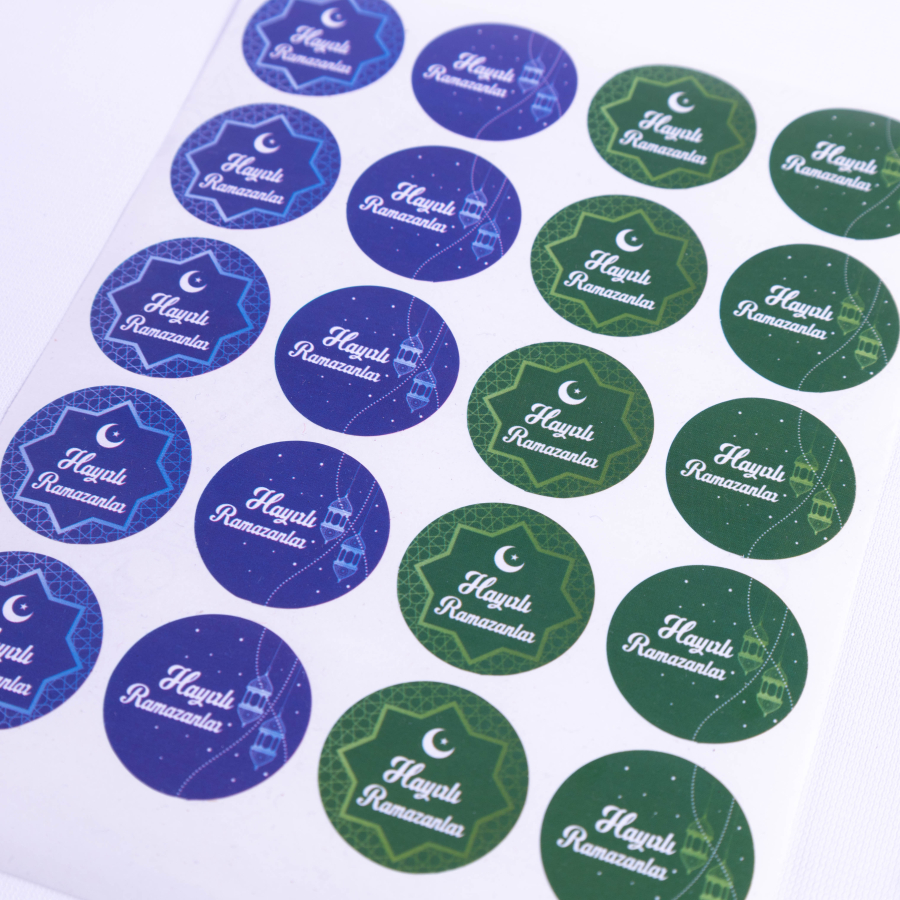 Night Blue felt ornament and Happy Ramadan sticker set / 5 pcs - 3