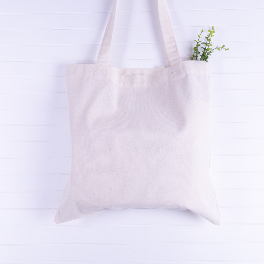 Cream raw cloth bag, 37x39 cm - 1