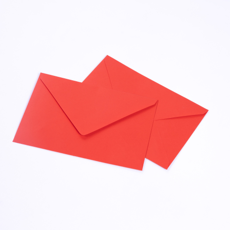 Red postcard envelope, 10.5x15.5 cm / 10 pcs - 3