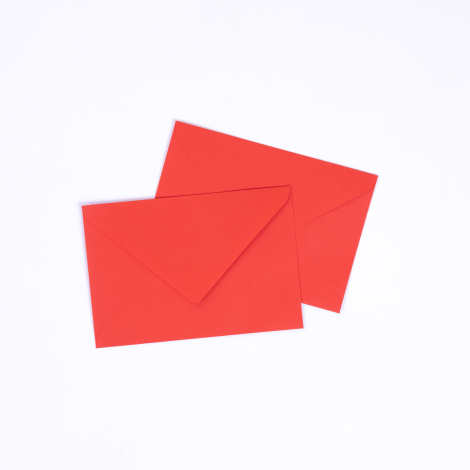 Red postcard envelope, 10.5x15.5 cm / 10 pcs - Bimotif