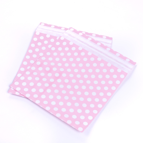 Pink and white polka dot gift pack, 20x20 cm / 5 pcs - 3