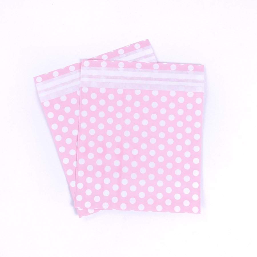 Pink and white polka dot gift pack, 20x20 cm / 5 pcs - 1