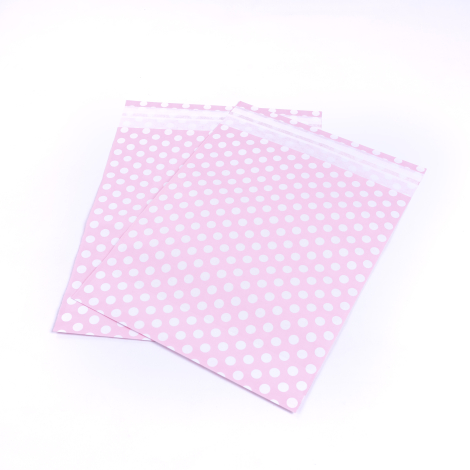 Pink and white polka dot gift pack, 25x30 cm / 5 pcs - 3