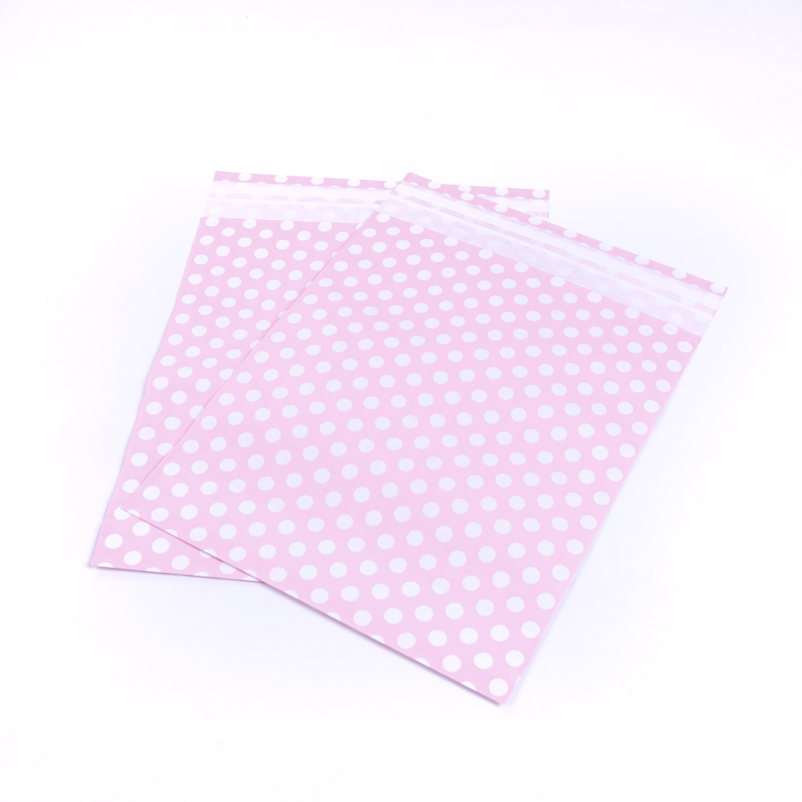 Pink and white polka dot gift pack, 25x30 cm / 5 pcs - 3