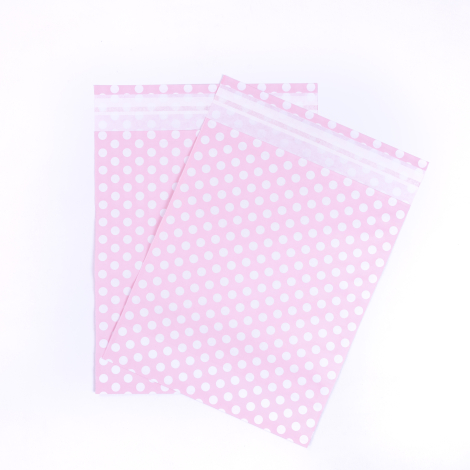 Pink and white polka dot gift pack, 25x30 cm / 5 pcs - Bimotif